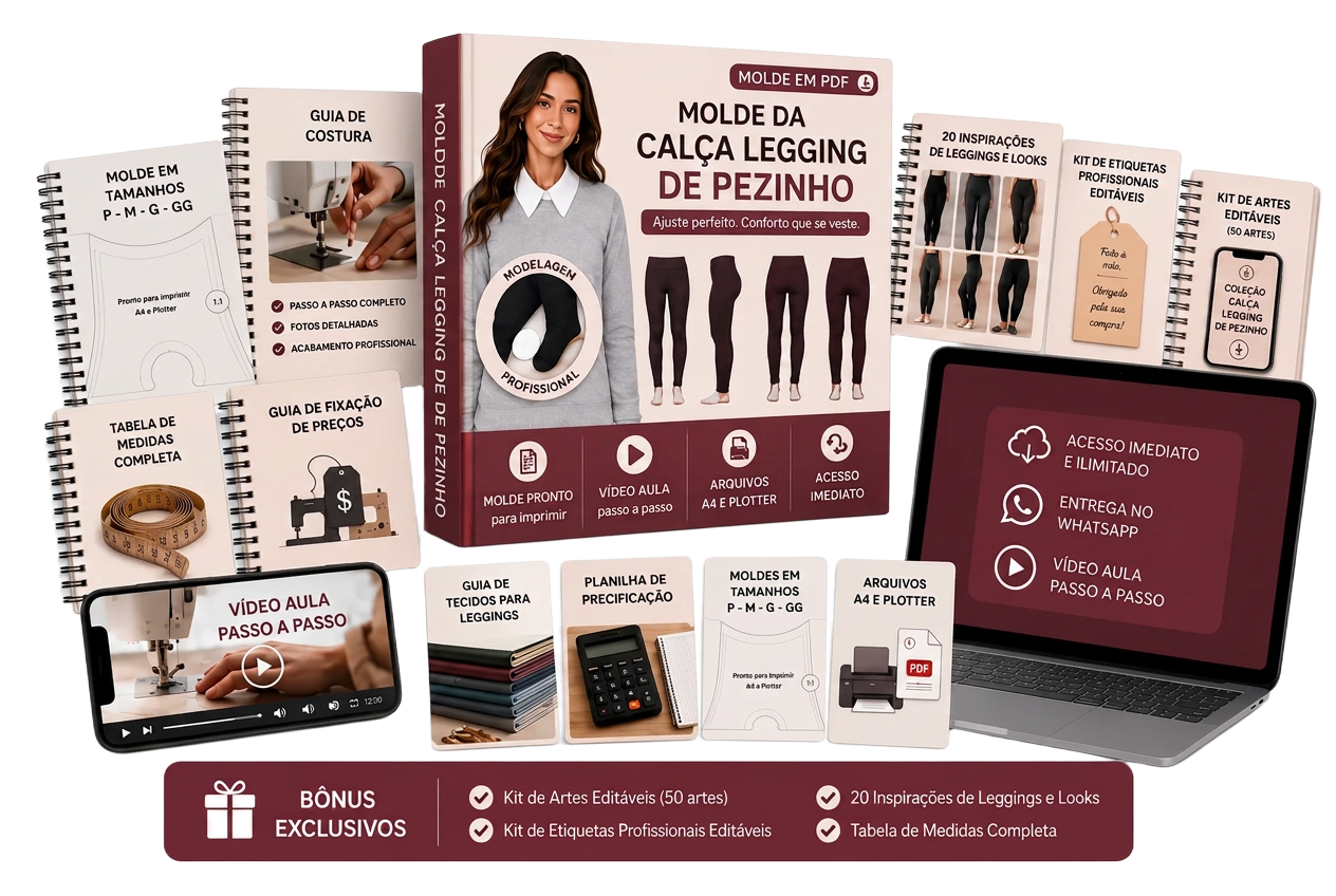 Mockup do molde profissional da Legging de Pezinho